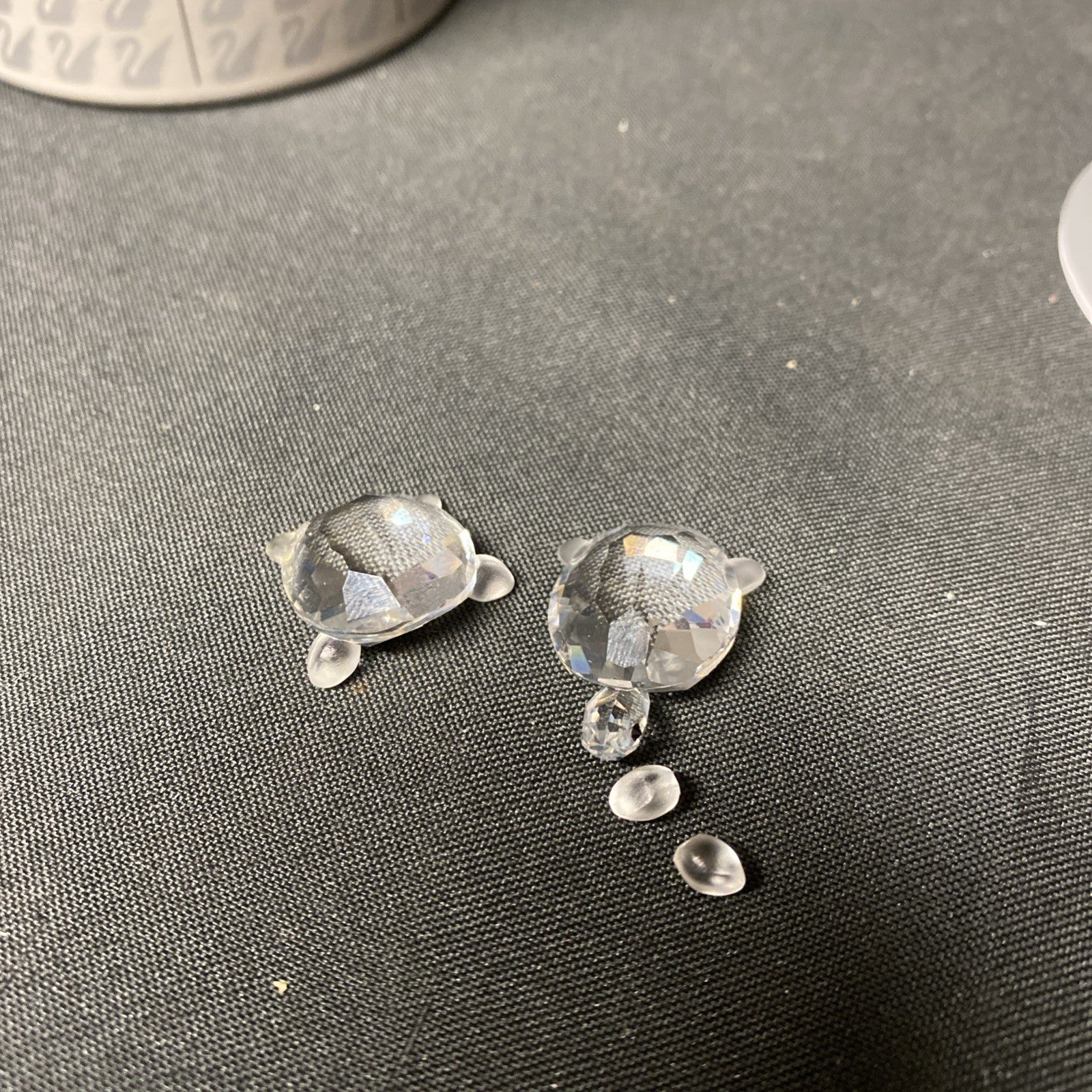 Swarovski Silver Crystal Mini Turtle Pair Boxed SEE NOTE - (1619)