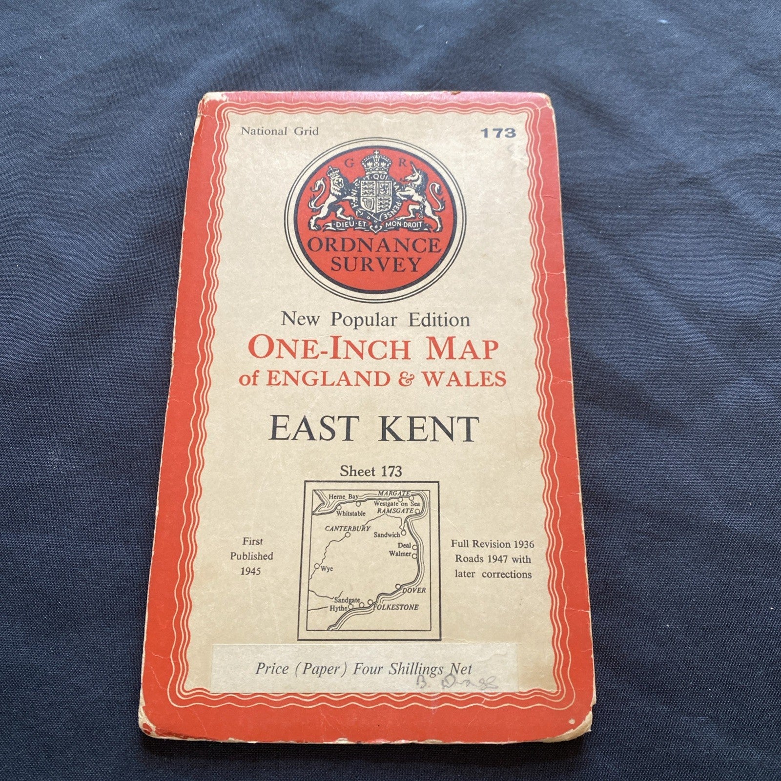 East Kent Ordnance Survey One Inch Map Published 1947 #173 (1287)