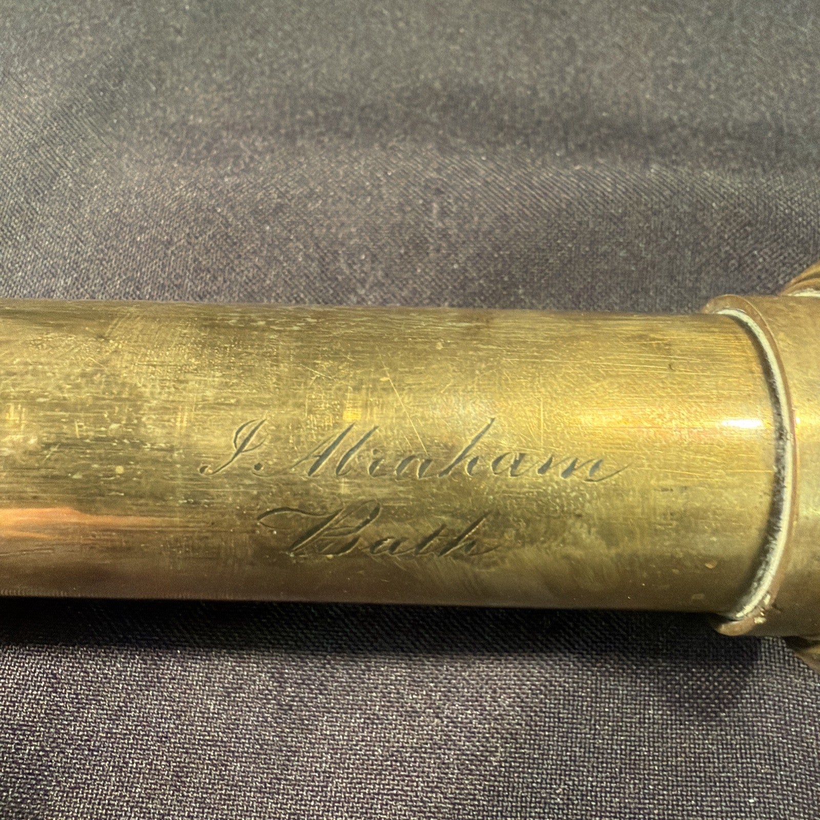 Antique Early 1800's Georgian Telescope By J Abraham Mahogany Case  - (1995)