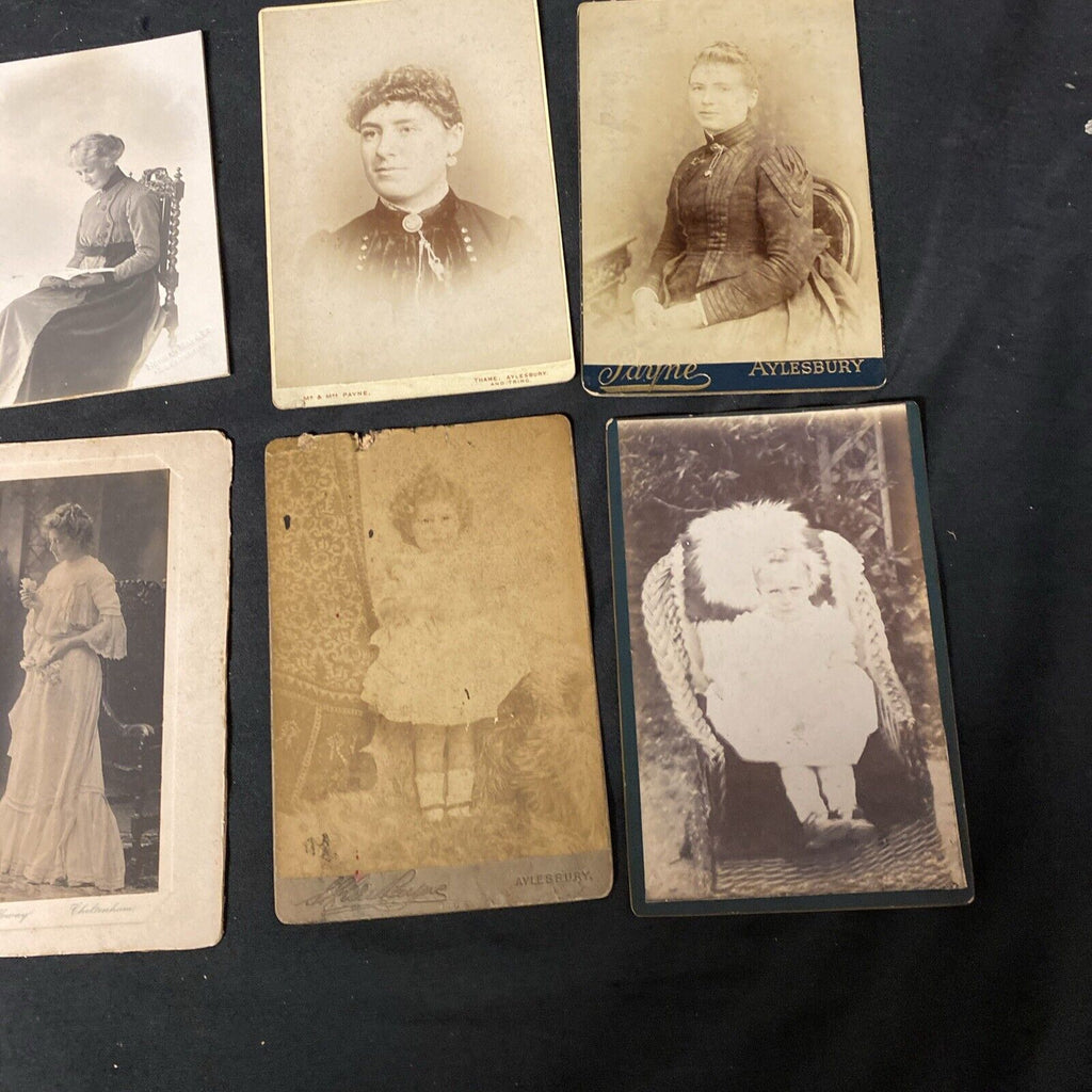 Victorian Cabinet Photos x 7 - 5 x Ladies and 2 x Children - (5510)