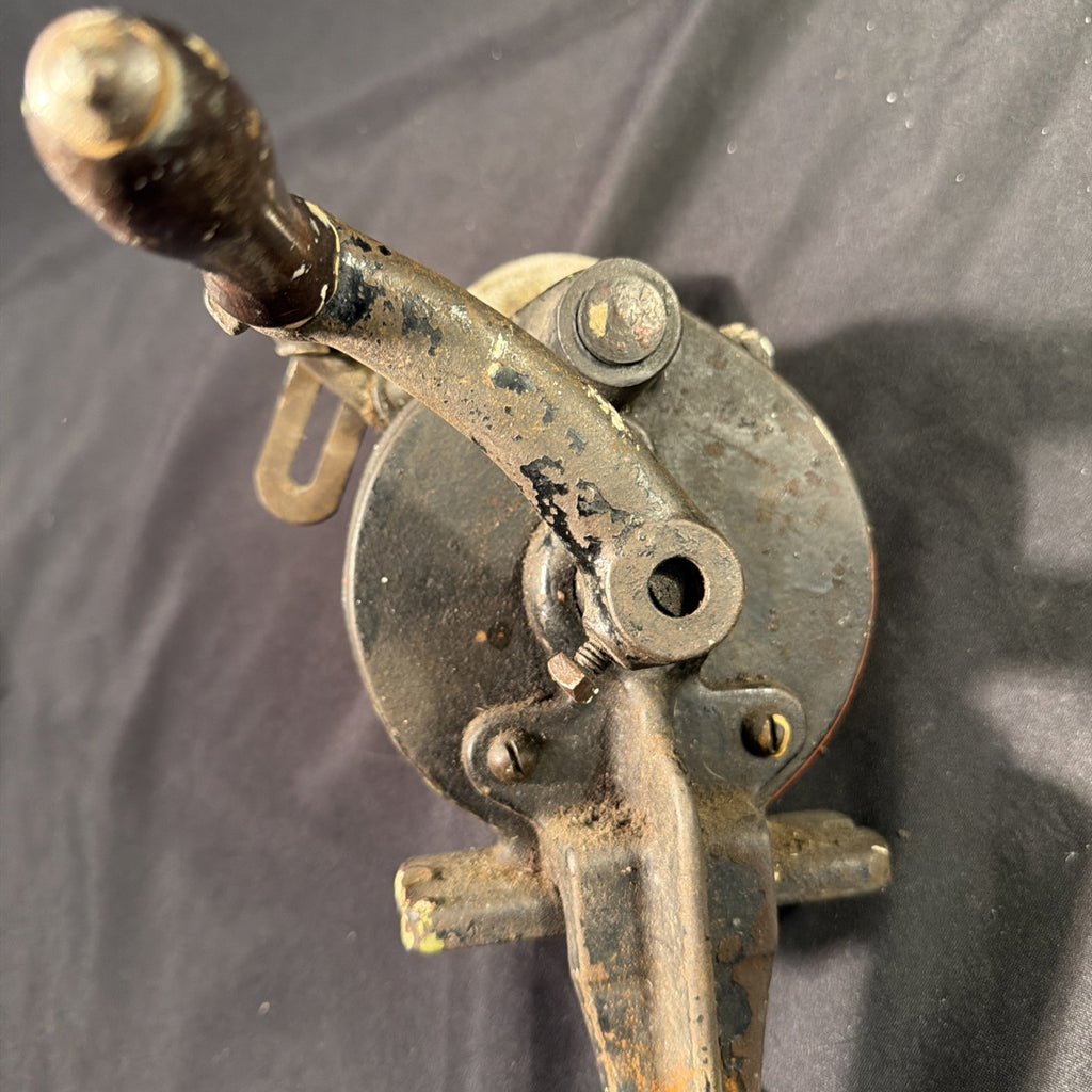 Vintage Cast Iron Hand Crank Bench Mount Grinder Sharpener Clamp On 3" Stone - (1978)