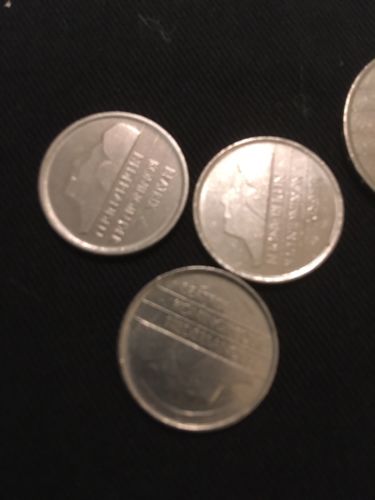 Netherlands 25 Cents x 3 & 1 Gulden x 1 coins - Queen Beatrix 91' 85' 83' 87' - (2824)