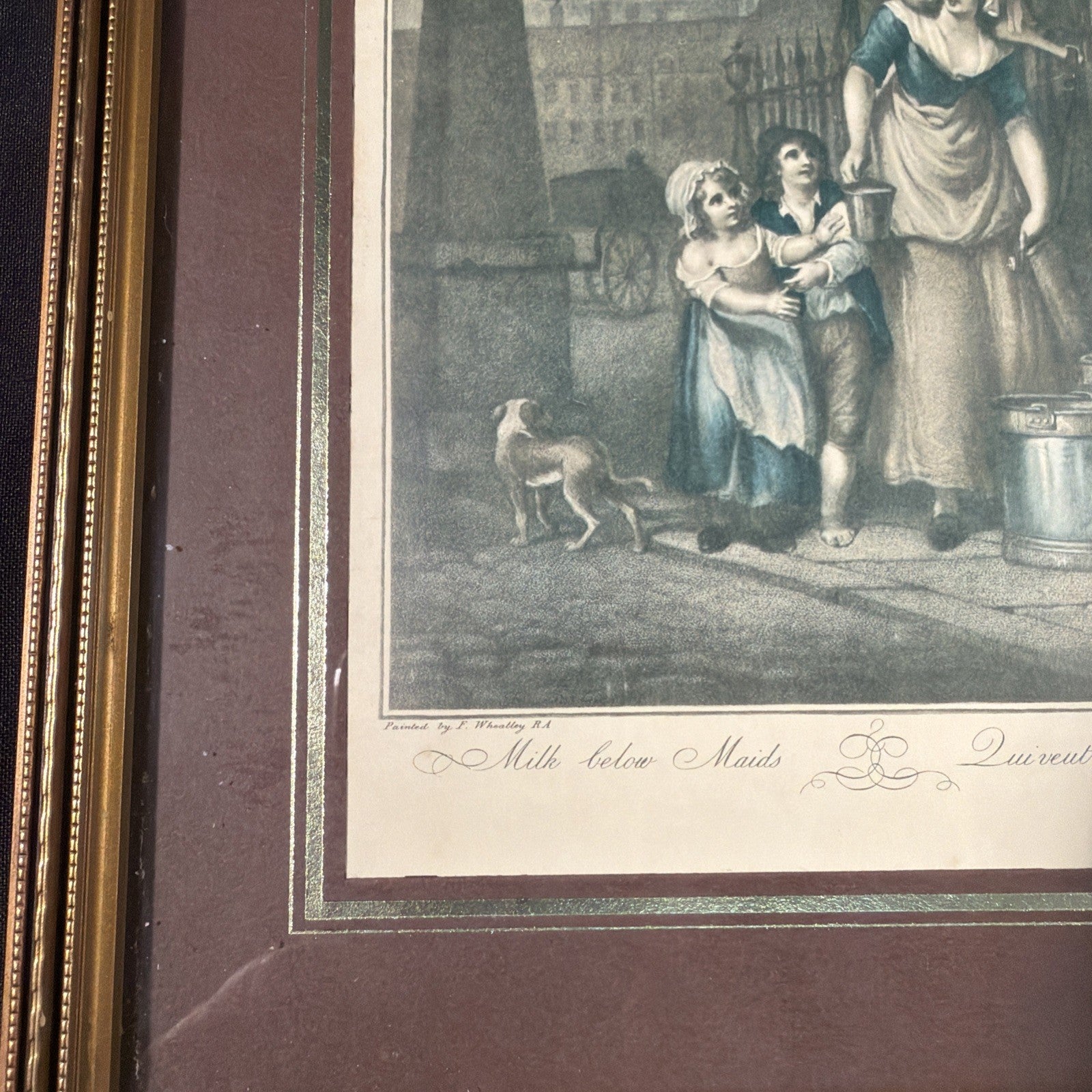 F Wheatley & Schiavonetti Cries of London engraving "Milk Below Maids" Framed - (2021)