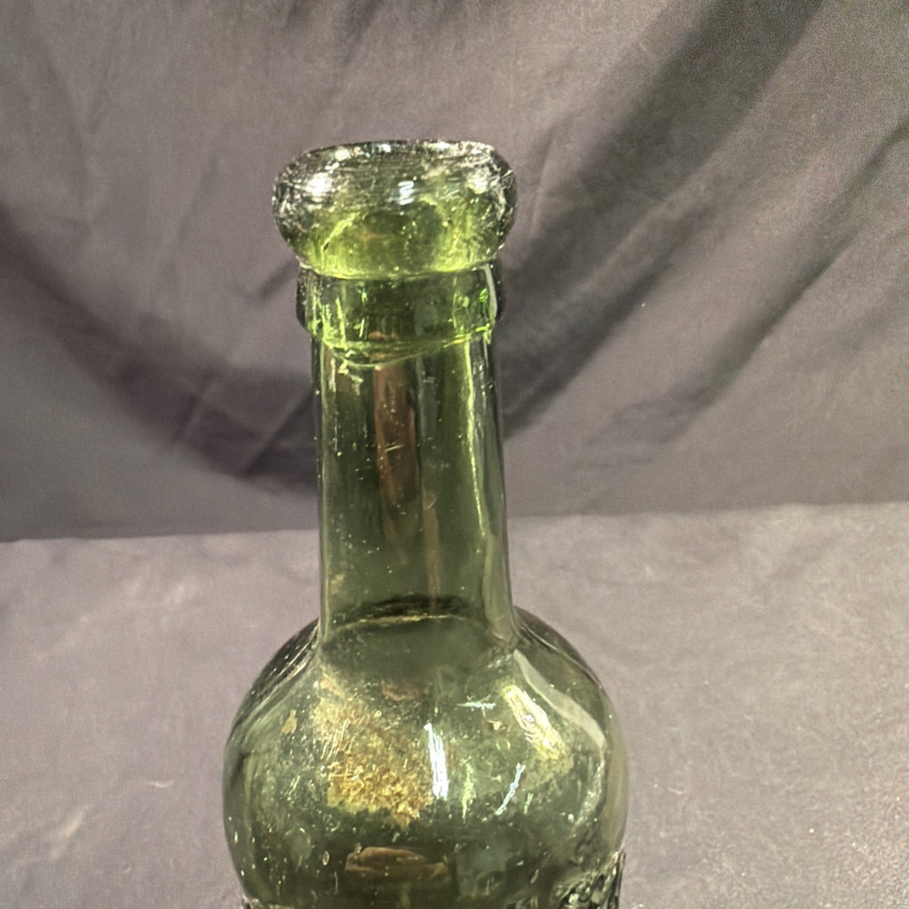 Antique Glass Bottle Albert Harrison Hotel Llanfairfechan Wales 20cm tall 1800's - (2012)