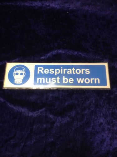 Safety Sticker Sign 300x75mm - Pack of 10 -  RESPIRATORS MUST BE WORN (704)