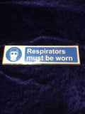 Safety Sticker Sign 300x75mm - Pack of 10 -  RESPIRATORS MUST BE WORN (704)