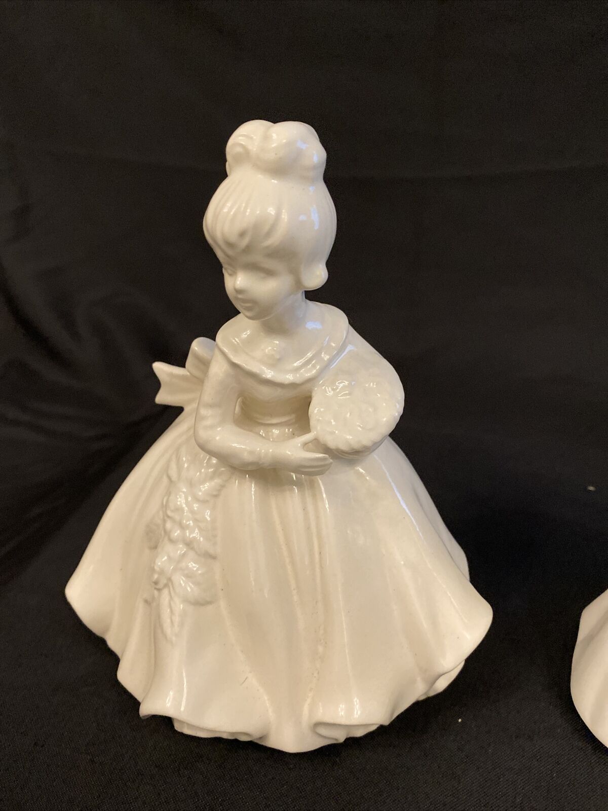 Vintage Blanc De Chine Two figures of girls Porcelain - (8474)