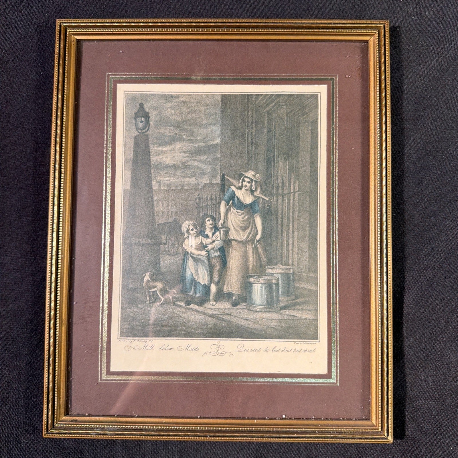 F Wheatley & Schiavonetti Cries of London engraving "Milk Below Maids" Framed - (2021)