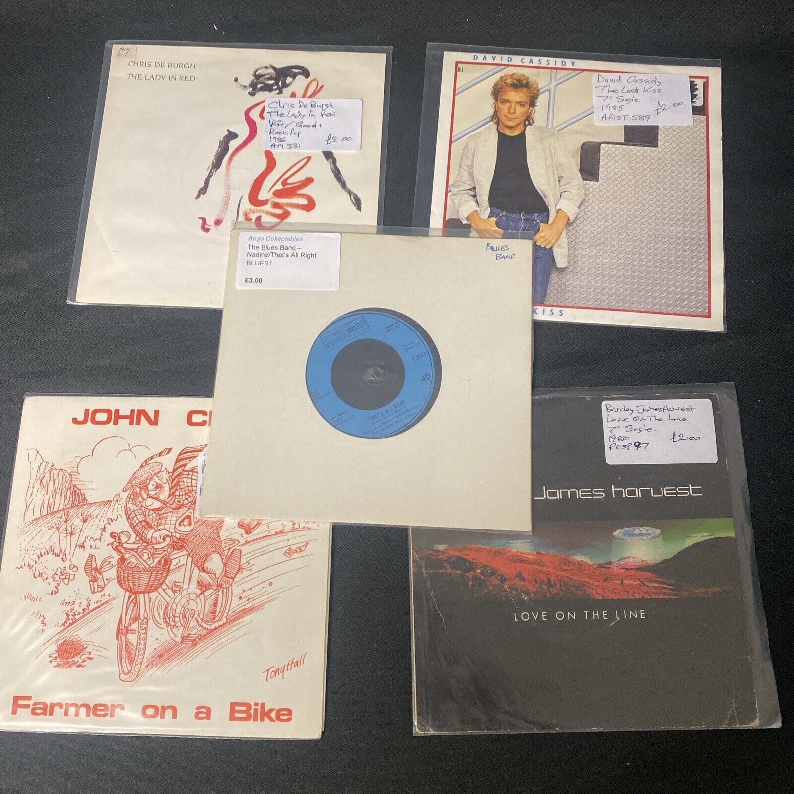 Vinyl Records 7" Singles 5 x 1980's The Blues Band, Chris De Burgh Etc -(9479)