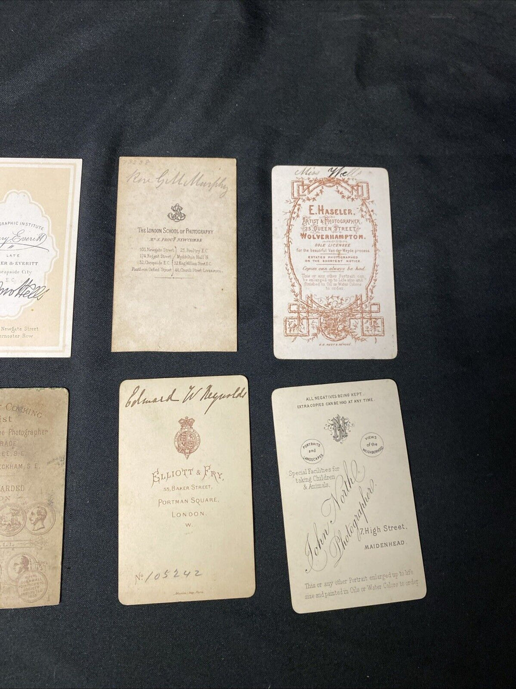 Victorian Carte De Vista CDV's x 8 Features Gentlemen Seated London - (5443)