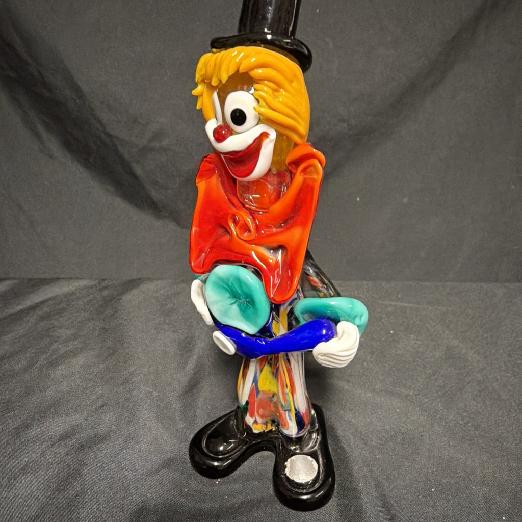 Genuine 1960's Murano Glass Clown with Guitar 10" with label Musician - (1962)