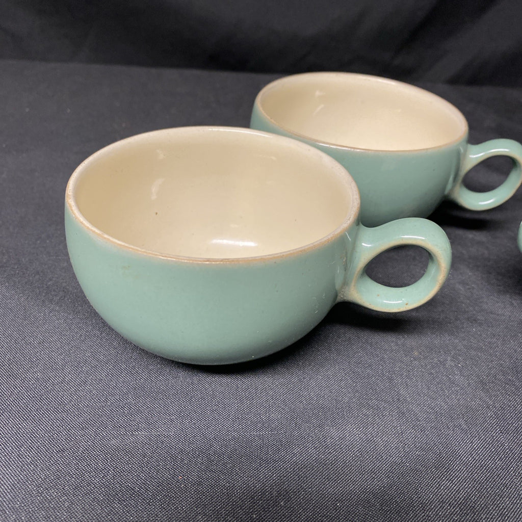Denby Manor Green 2 x small soup and 2 x cups - (1746)