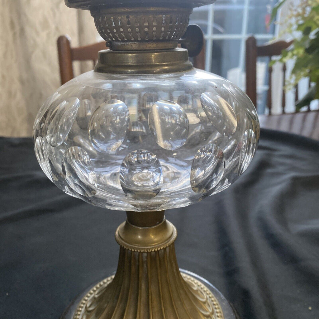 Oil Lamp brass Victoria Patent Aladdin chimney glass bulb - 9402