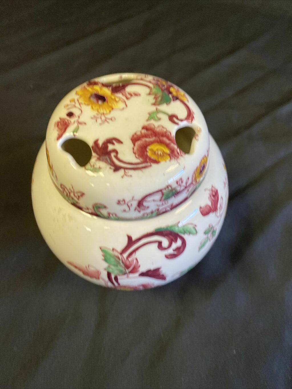 Antique Masons Ironstone Floris London Ginger Jar 12cm tall  - (7570)