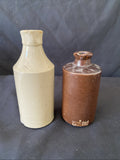 Pair of Salt Glaze Stoneware Bottles Doulton Lambeth Home Décor 14cm&11cm (1018)