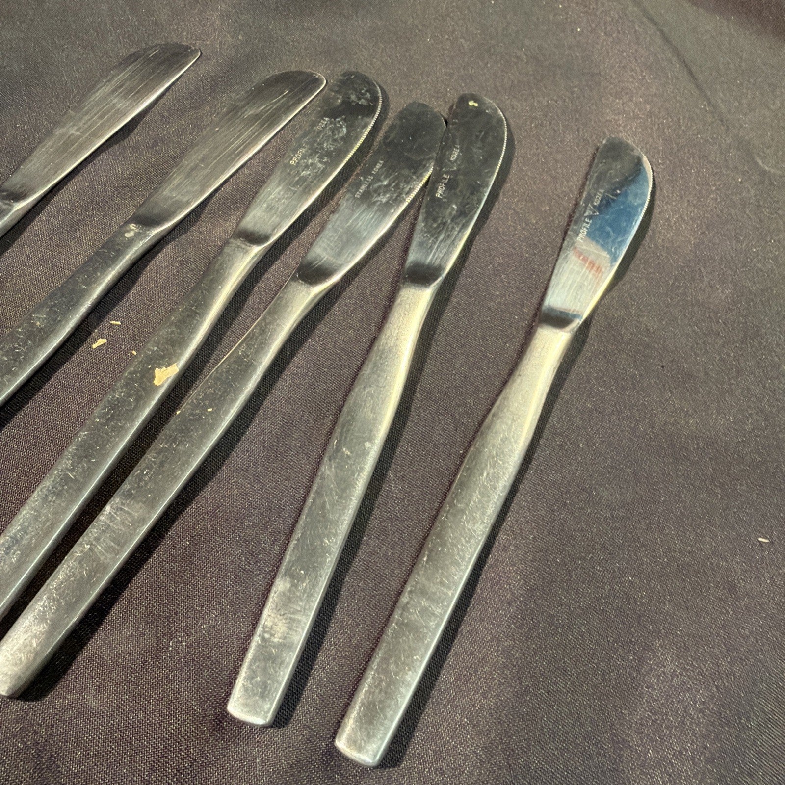 Vintage Viners Profile Korea Cutlery Dinner Knives x 6 - (2030)