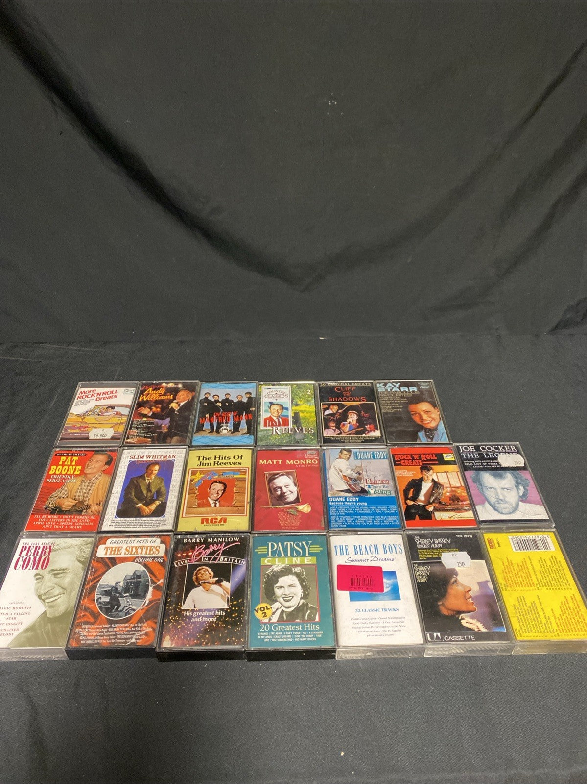 20 Cassette tapes Mainly 60's Rock N Roll Boone Como Bassey - (1734)