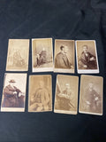 Victorian Carte De Vista CDV's x 8 Features Gentlemen Seated London - (5443)