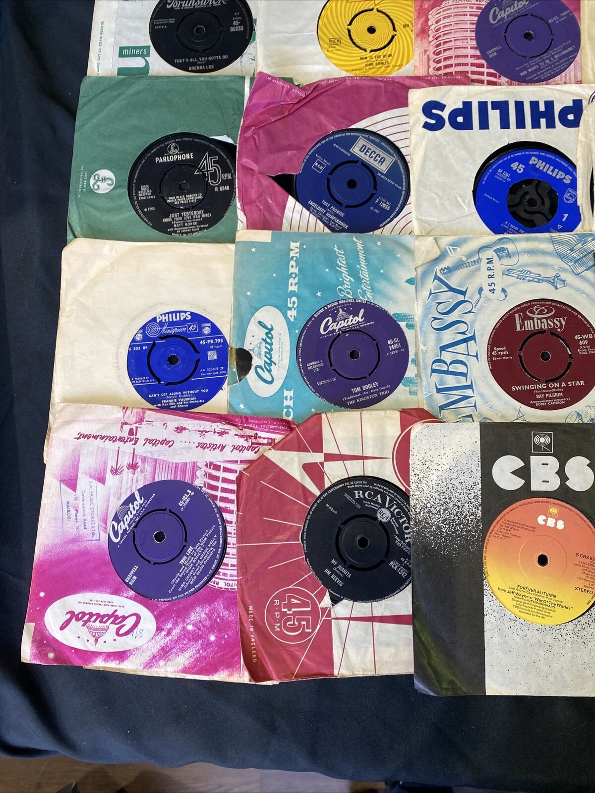 Vintage 1960's to 80's 7" Singles x 21 Acker Bilk Petula Clark Elvis + More (8365