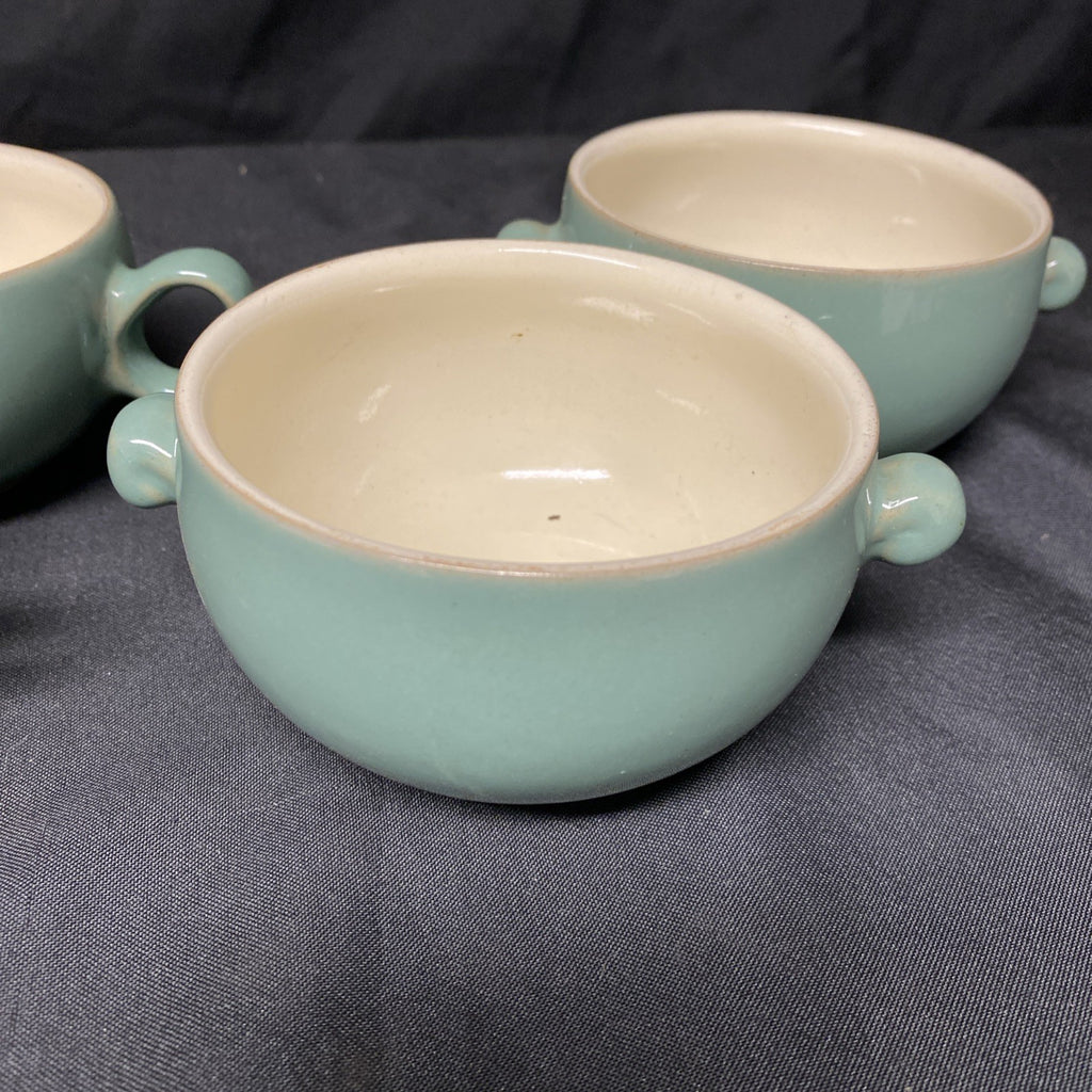 Denby Manor Green 2 x small soup and 2 x cups - (1746)