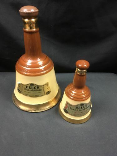WADE Bell's Scotch Whisky Bell decanters - 1 x 26.5ozs + 1 x 18.75cl - (2786)