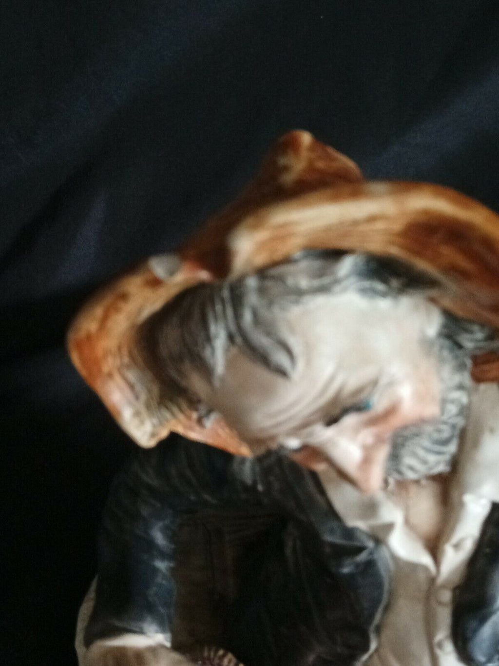 Capodimonte Figure Large Tramp On Bench 27cm Stamped Genuine - (7969)