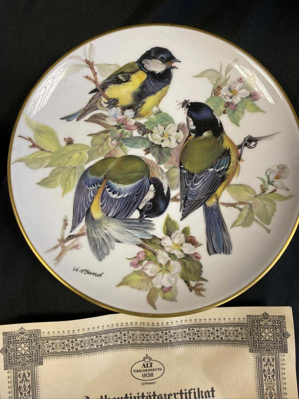 WWF Tirschenreuth Bands Songbirds Europe Plates x2 Bullfinch & Great Tit (7829