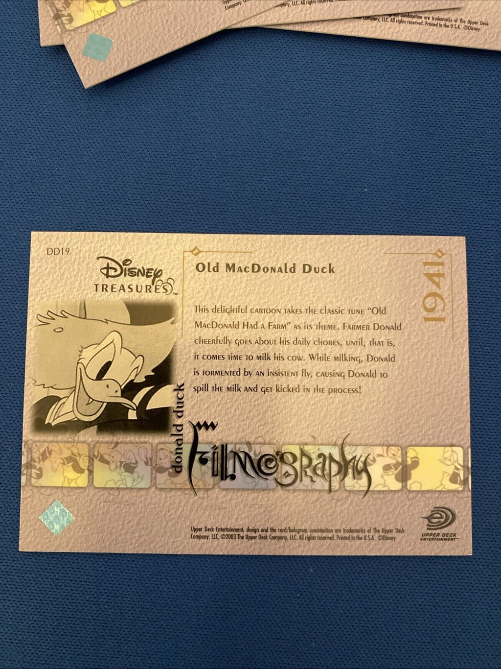 Upper Deck 2003 Disney Treasures Donald Duck filmography x31 Trading Cards (5756