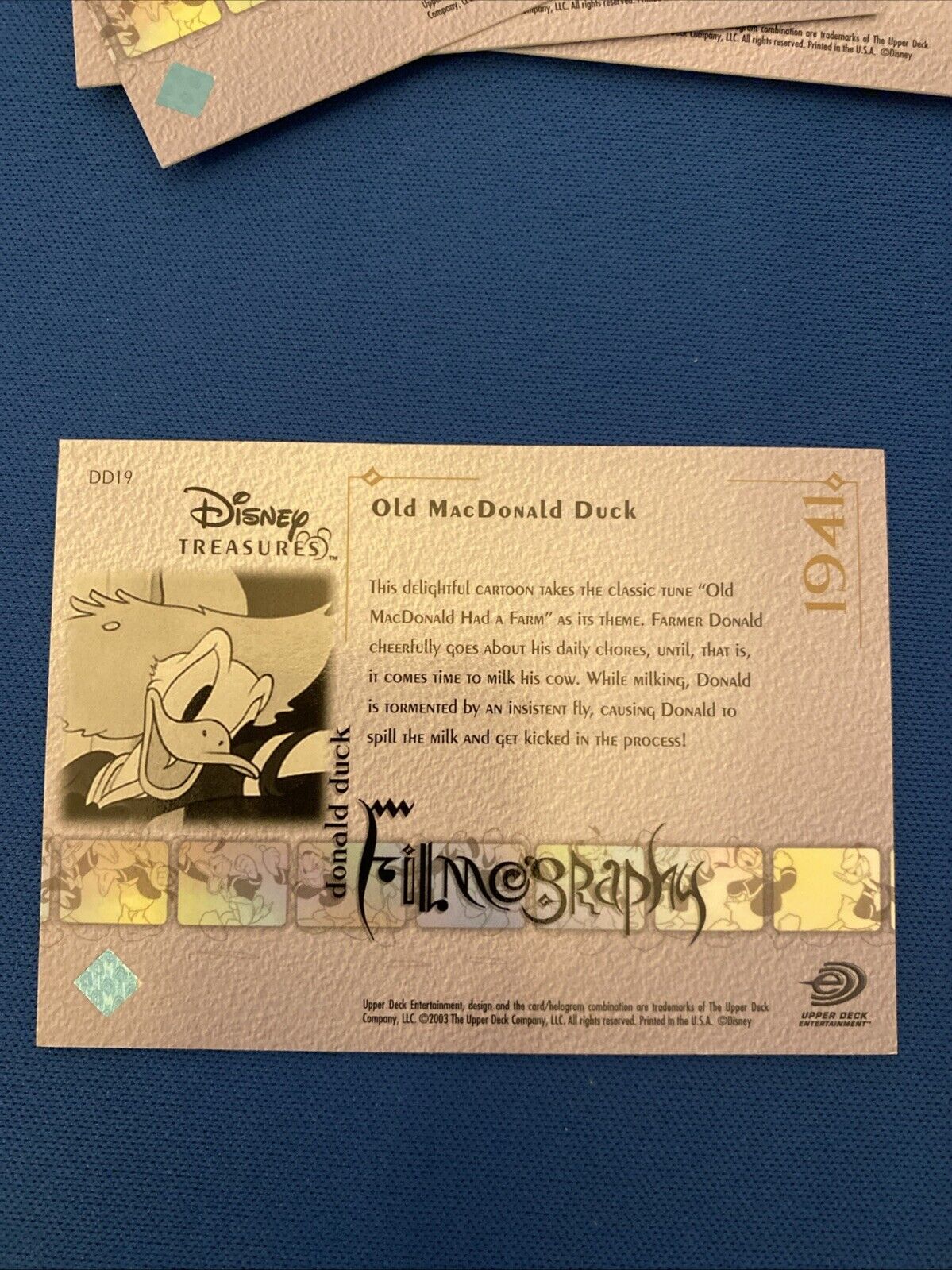 Upper Deck 2003 Disney Treasures Donald Duck filmography x31 Trading Cards (5756