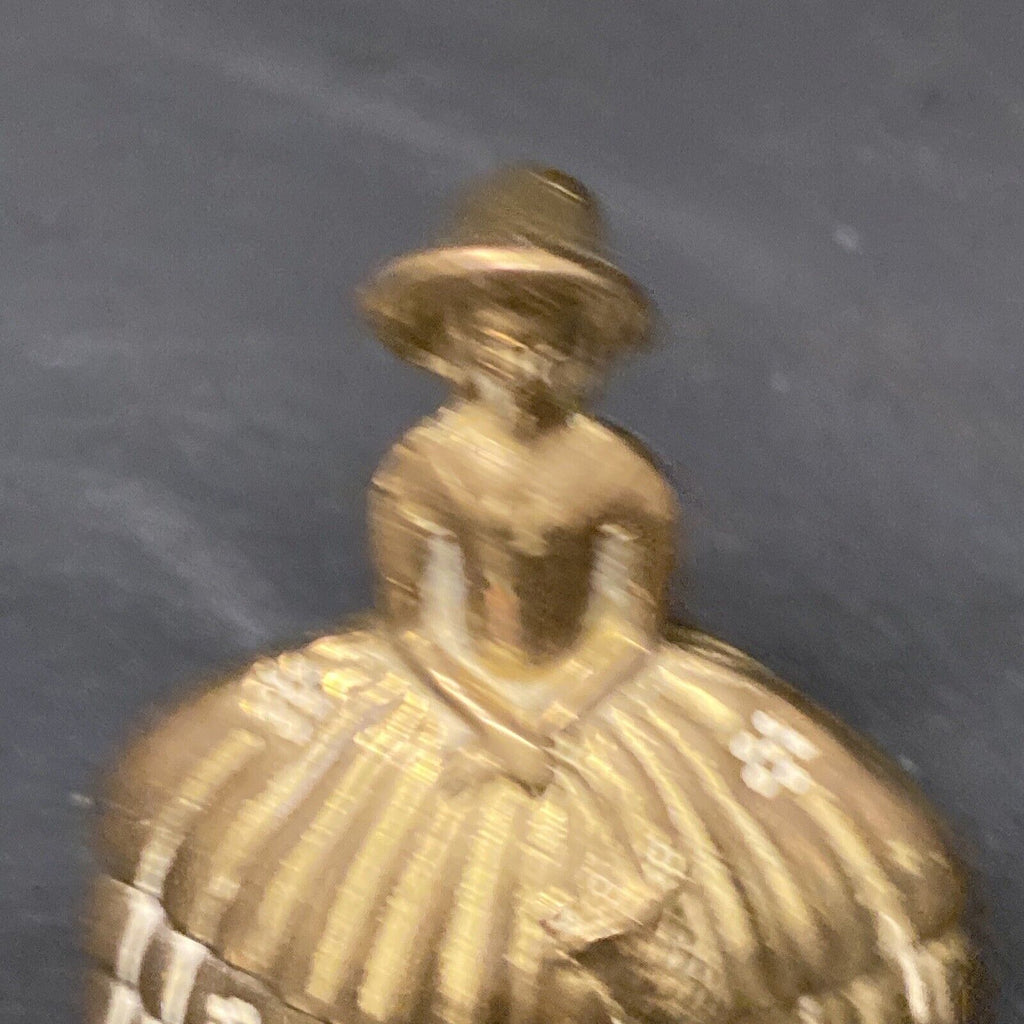 Vintage Brass crinoline lady bell Made In England Rare 1920's Ex cond - (9166)