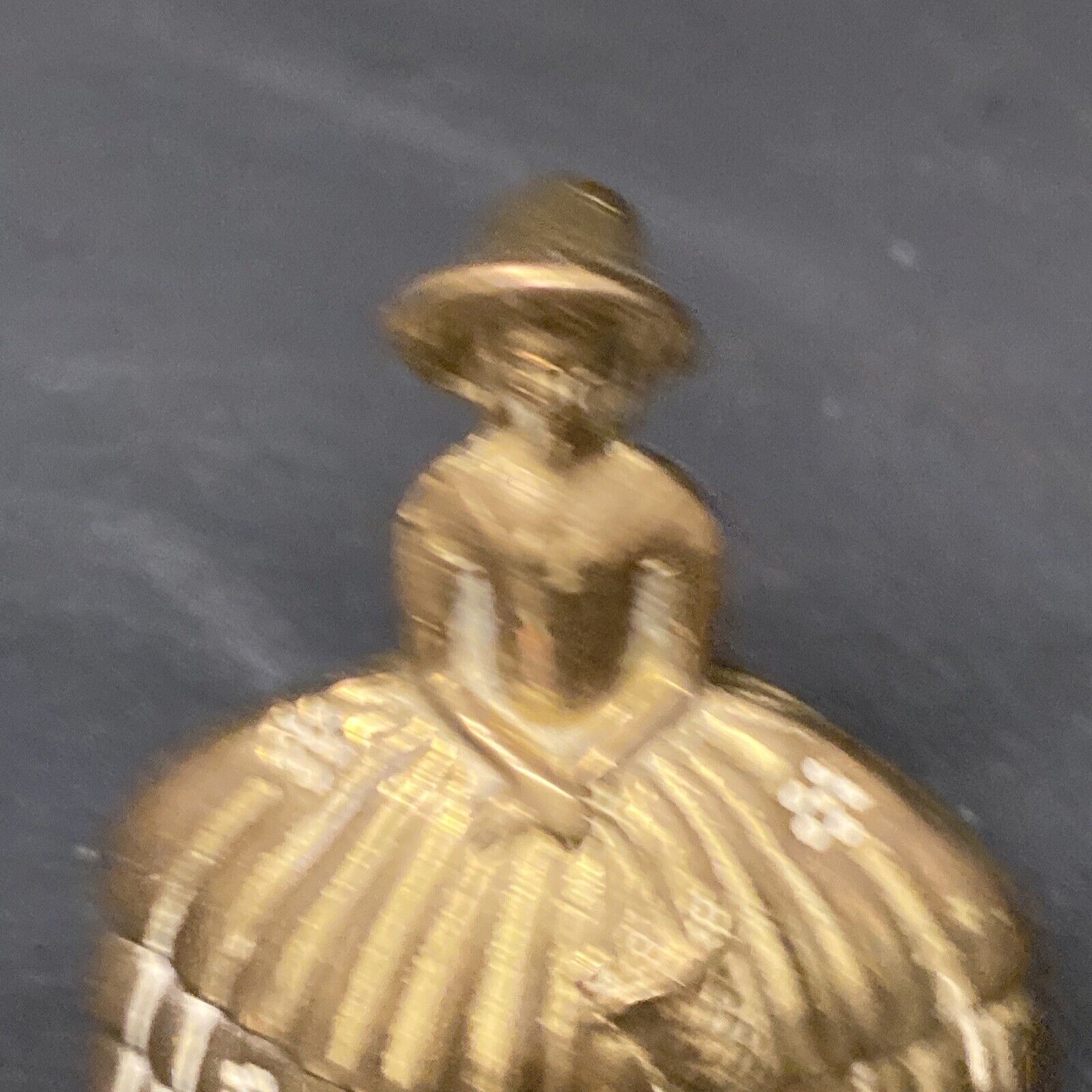 Vintage Brass crinoline lady bell Made In England Rare 1920's Ex cond - (9166)