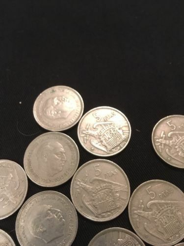 Spain Spanish 5 PTAS Pesetas Coins Eagle star Franco x 15 - 1957 - (2816)