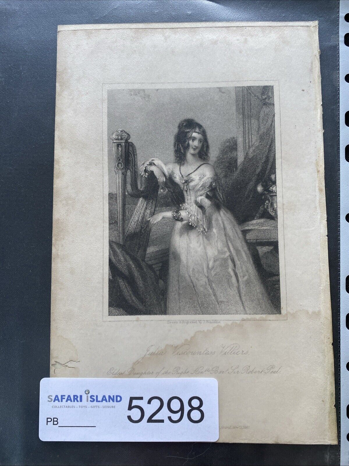 Victorian Regency London Engraving Lady Villiers (Robert Peel) 1841 - (5298)