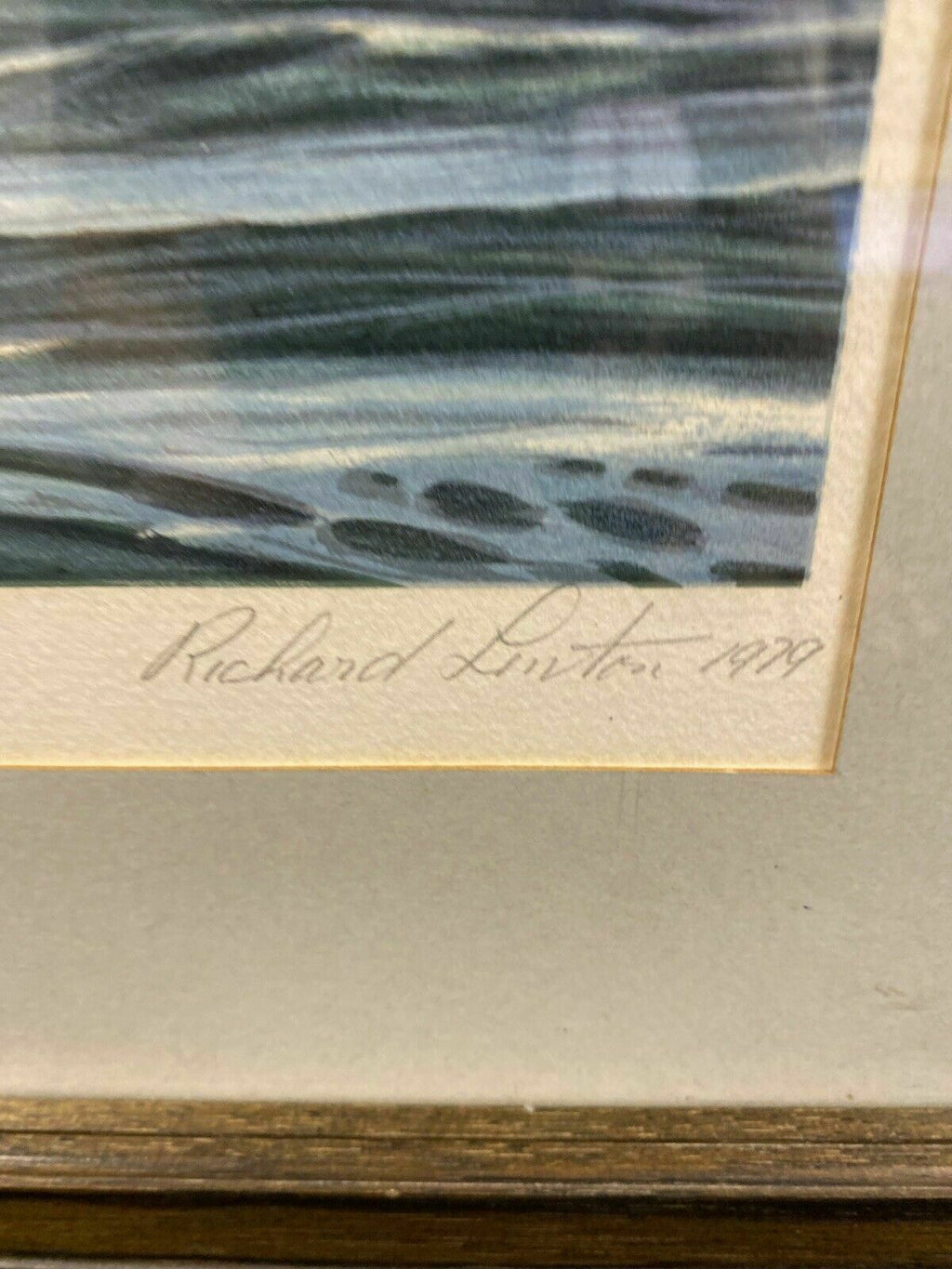 Richard Linton Australian Original Signed Framed Lithograph Ship Tahiti (7366)