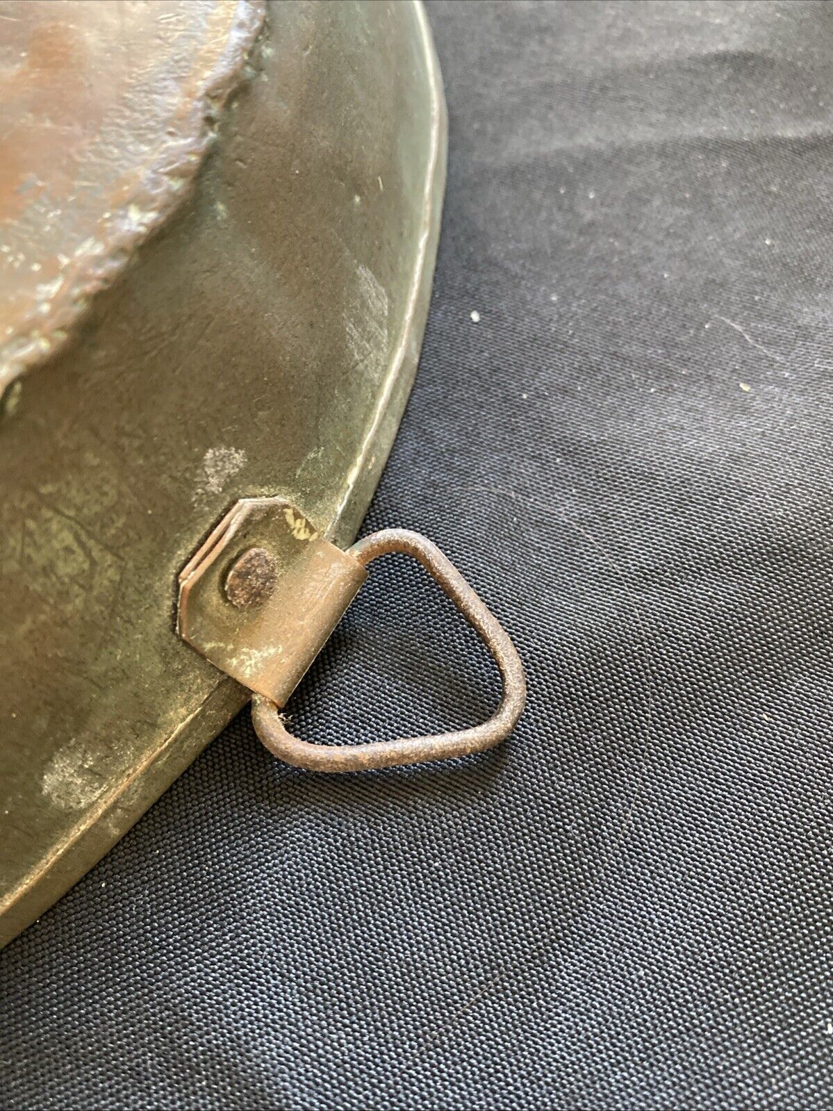 Copper Pan 32cm Diameter Hanging Hook Early 1800's rustic home décor (5919)