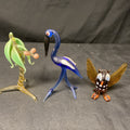 Murano x 3 1970's Glass figures Palm Tree, Owl, Heron - (1640