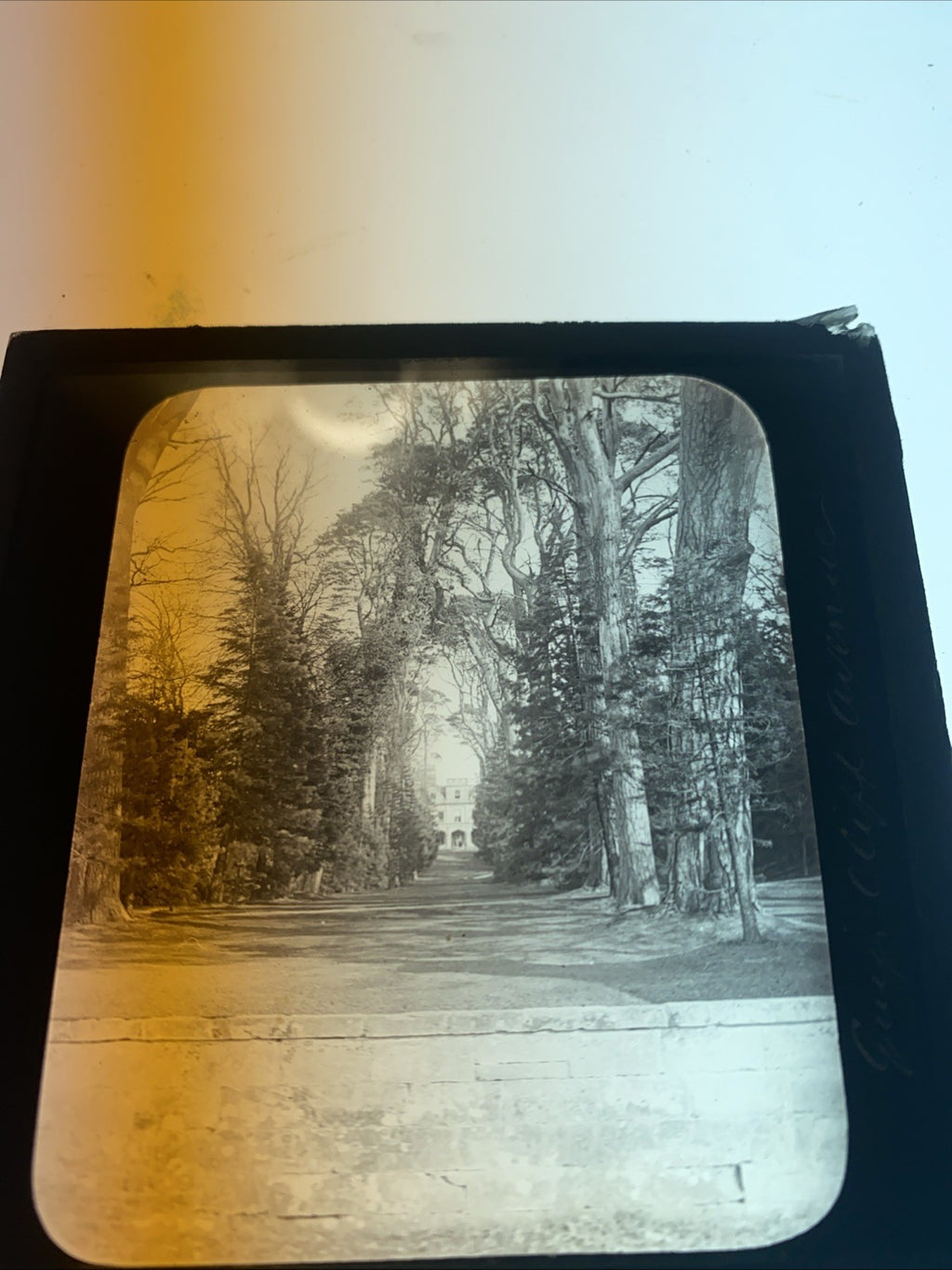 Magic Lantern Victorian Glass Square Antique Photo Guys Cliffe House Avenue 1067