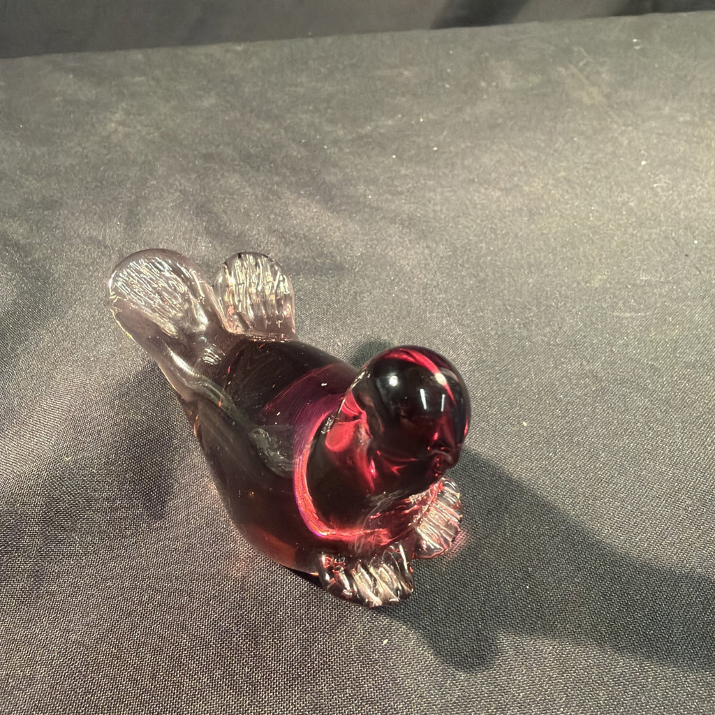 Murano Glass Seal Pink Glass 10cm Vintage 1960's - (2083)