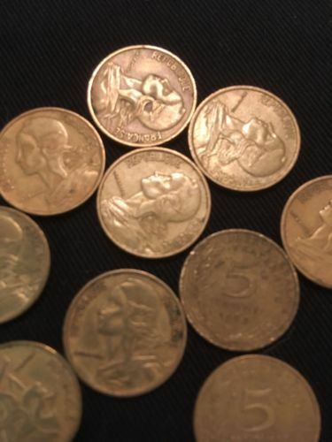 France 5 Centimes Coins Marianne x 10 - All 1960's - (2752)