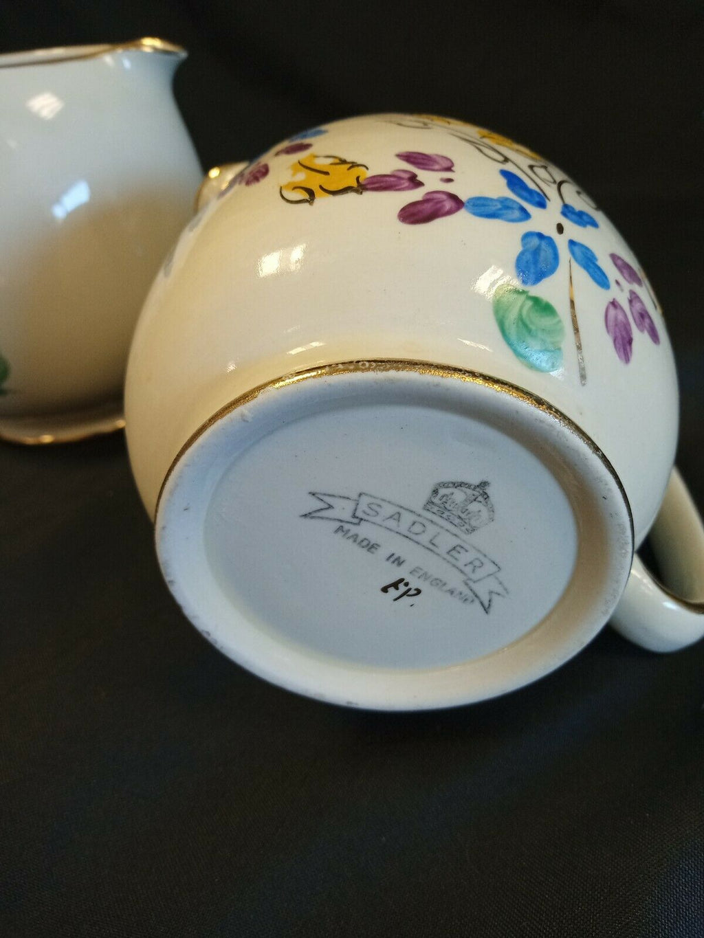 Sadler milk Jug x 2 Gilt edge - Vintage nice condition - (7894)