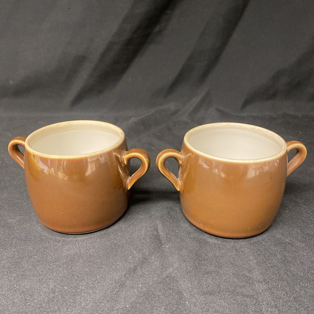 Pillivuyt Mehun France 2 x Two handled cups Rare Vintage - (1748)