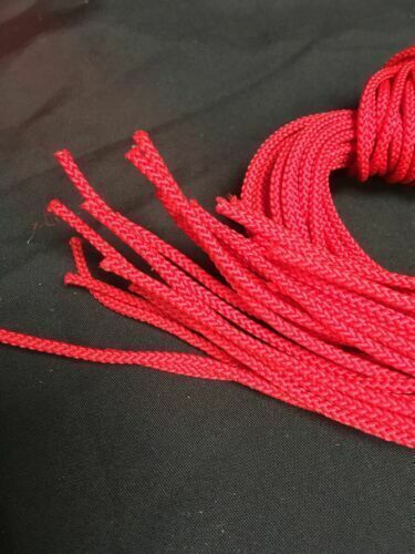 Woven Rope NYLON CORD 4mm RED - 1 Metre x 25 Para Cord  Macramé Camping (7088