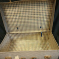Vintage Suitcase blue check Large great storage or prop - (8091)