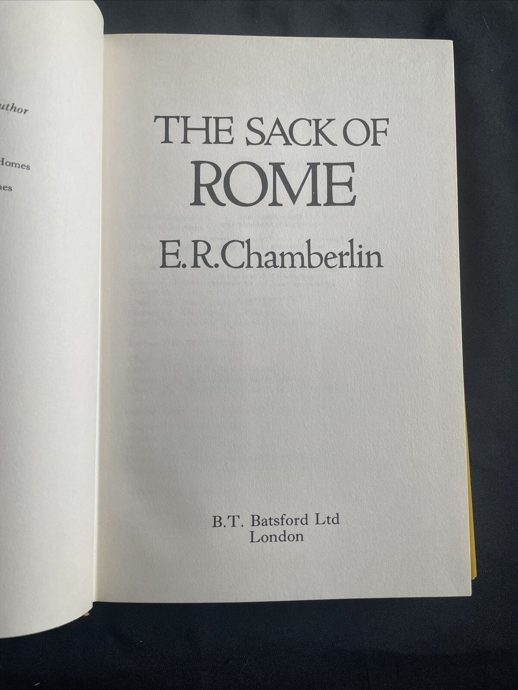 BOOK - The Sack Of Rome - E.R.Chamberlain 1st Ed 1979 Hardback + DJ - (9497)