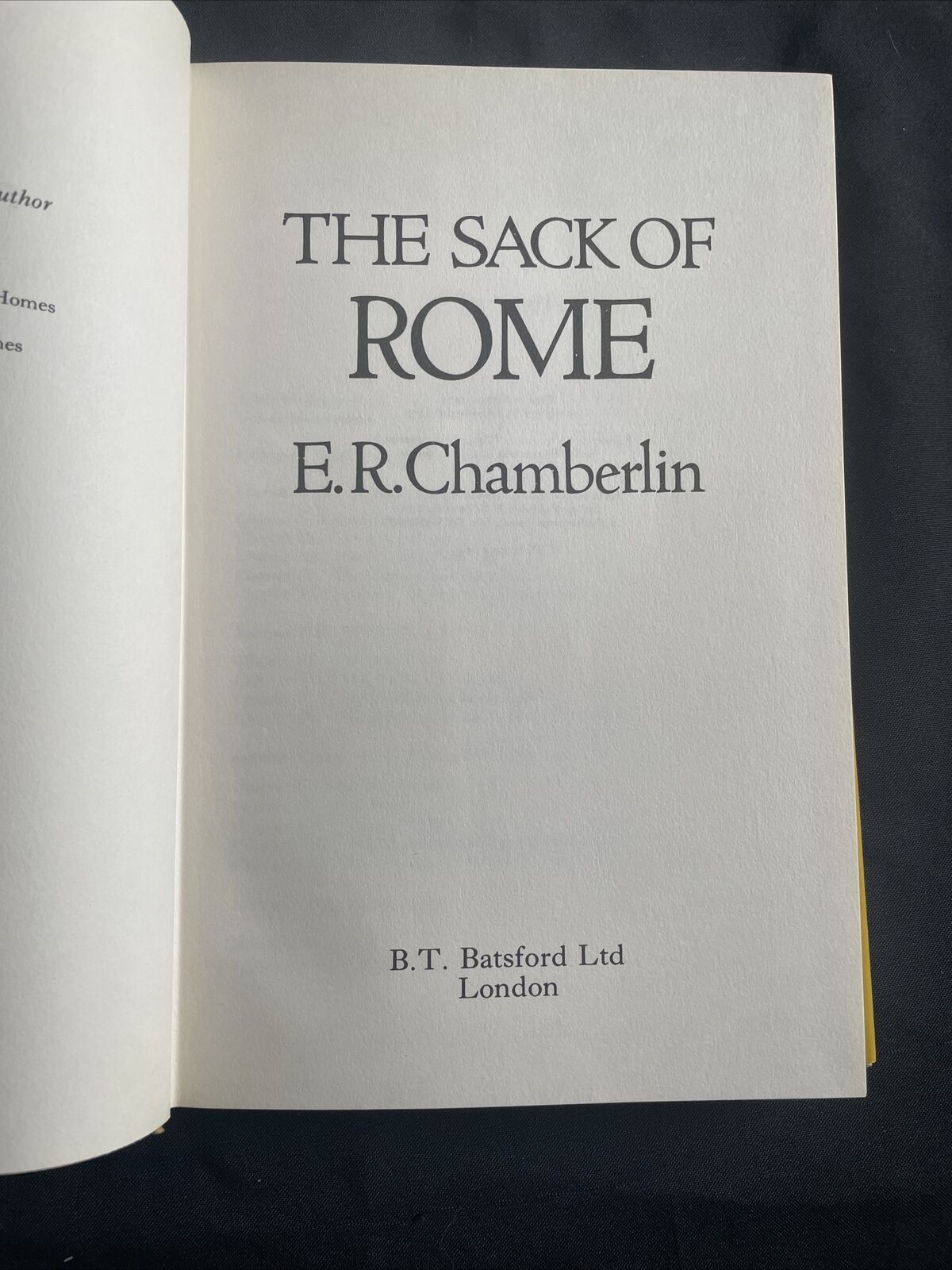 BOOK - The Sack Of Rome - E.R.Chamberlain 1st Ed 1979 Hardback + DJ - (9497)