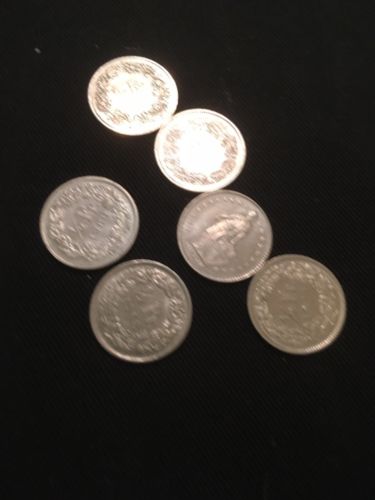 Switzerland 1/2 Fr Francs Coins x 6 - 1960's to 1980's - (2823)
