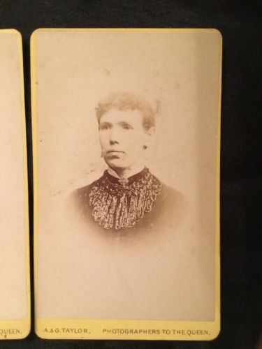 Victorian CDV Cabinet Photo -1870’s A&G Taylor LONDON X 2 Husband & Wife (2316)