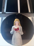 Magic Lantern Victorian Glass Round Handpainted Slide Girl wedding dress (1117)