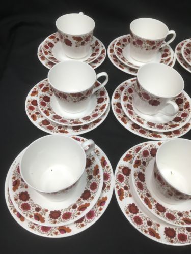 RIDGWAY Carissima 1960's Pure Bone Chine Tea Set 36 pieces - (2793)