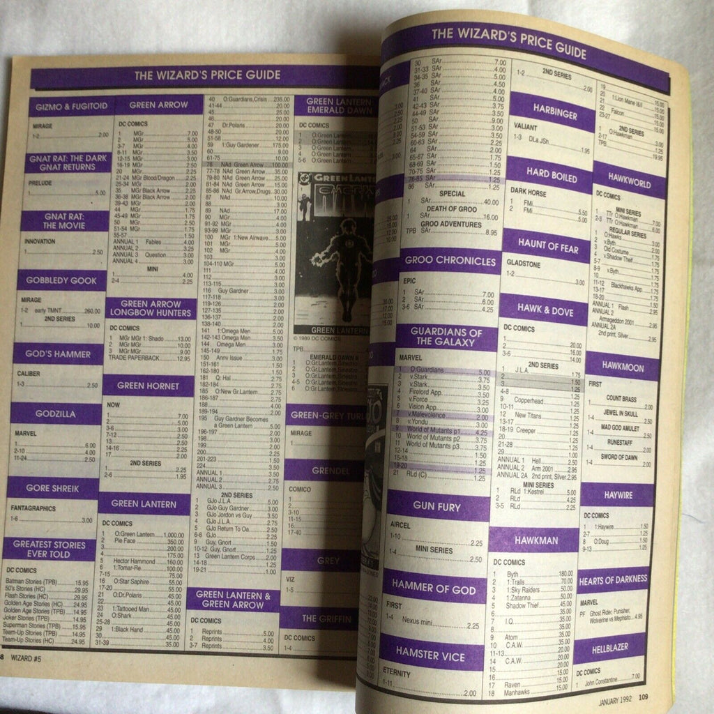 WIZARD Comic Collectors book and price guide No 5 January 1992 - (8897)